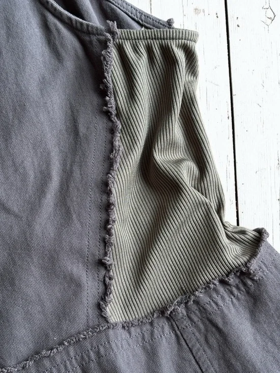 EE:Some Gray Wide Leg Overalls Small Cotton Blend Utility Jumpsuit Strappy Boho - Picture 11 of 15